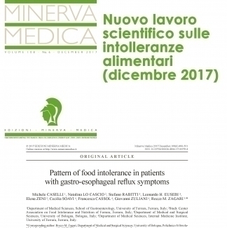 Nuovo lavoro scientifico sulle intolleranze alimentari (dicembre 2017) - NUTRINEWS APS
