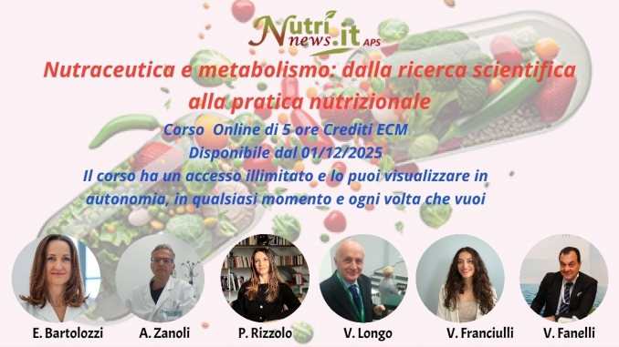 NUOVO CORSO ONLINE DISPONIBILE DAL 1° DICEMBRE 2025 - NUTRINEWS APS